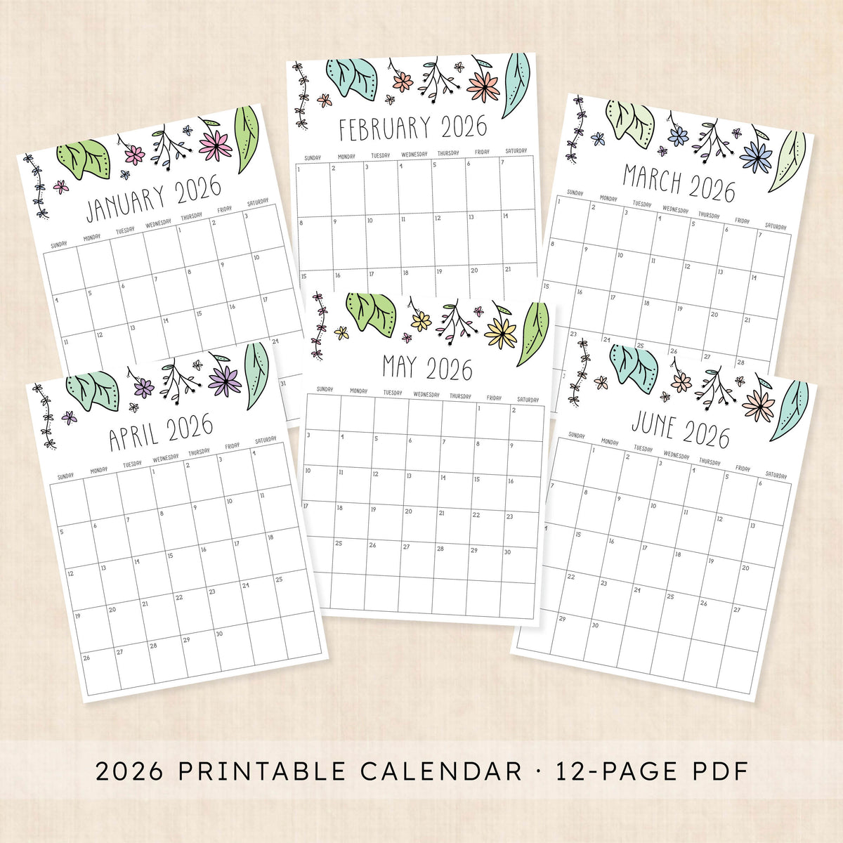 printable 2026 calendar