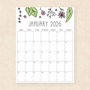 printable 2026 calendar