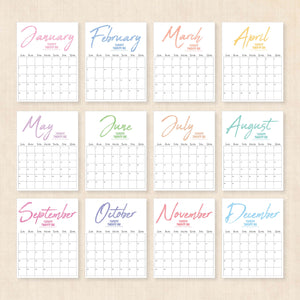 printable 2026 calendar