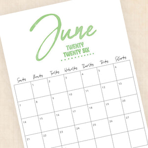 printable 2026 calendar