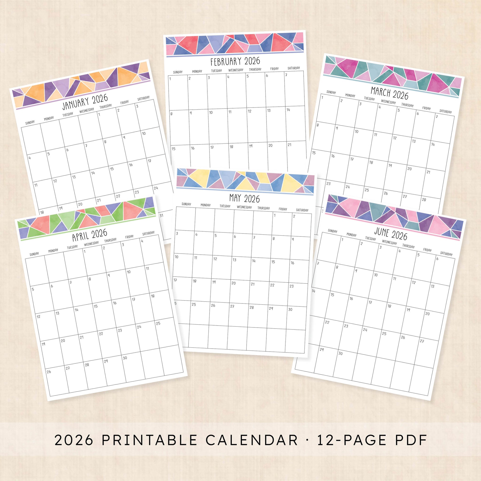 printable 2026 calendar