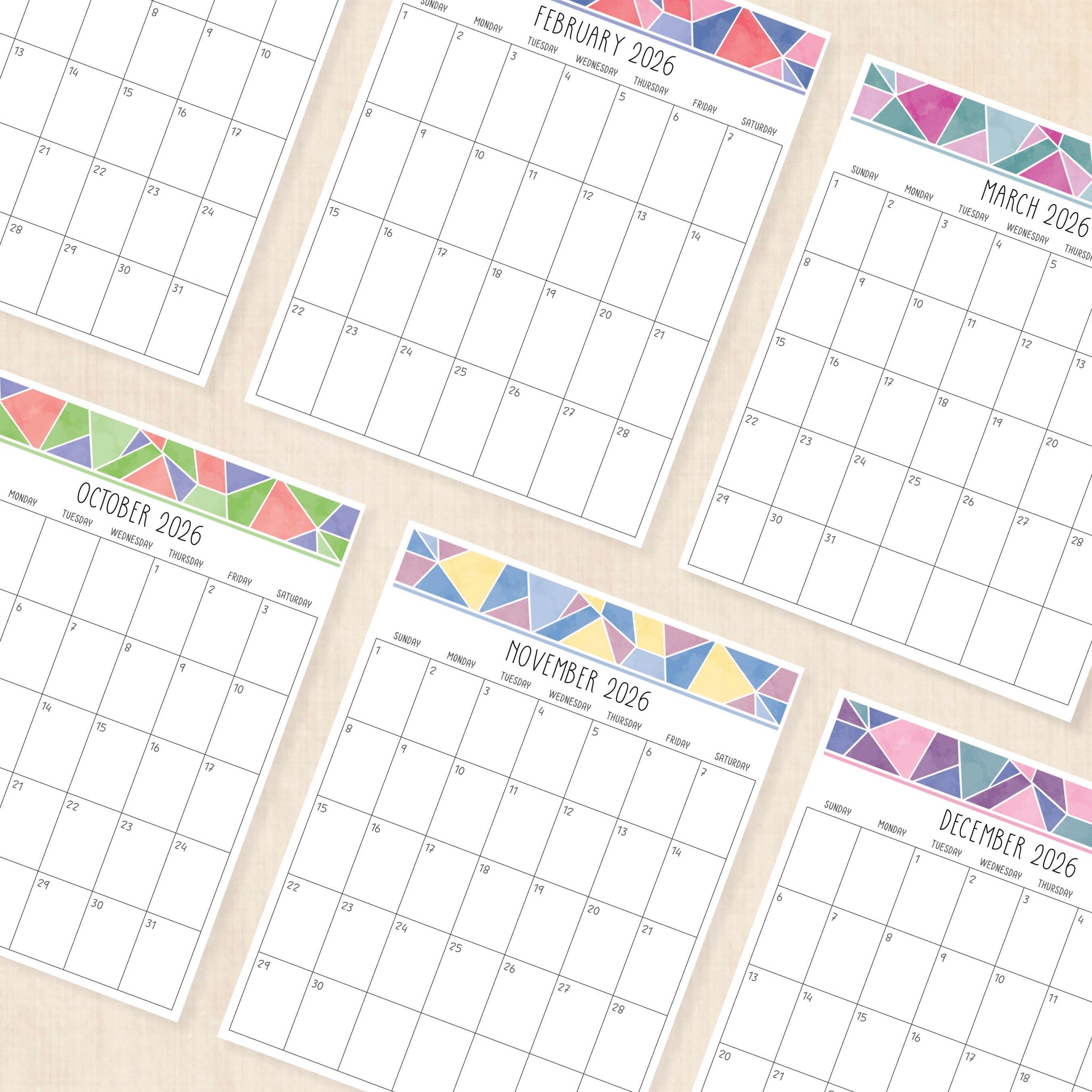 printable 2026 calendar