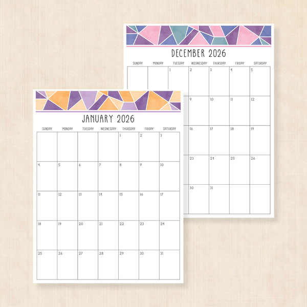 printable 2026 calendar