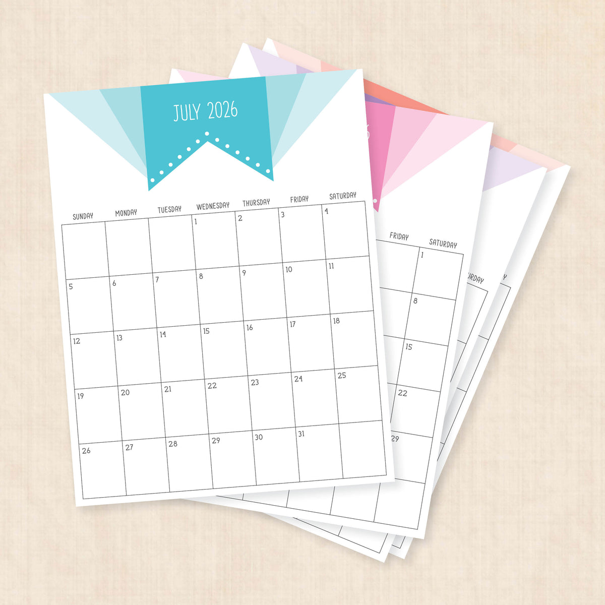 printable 2026 calendar