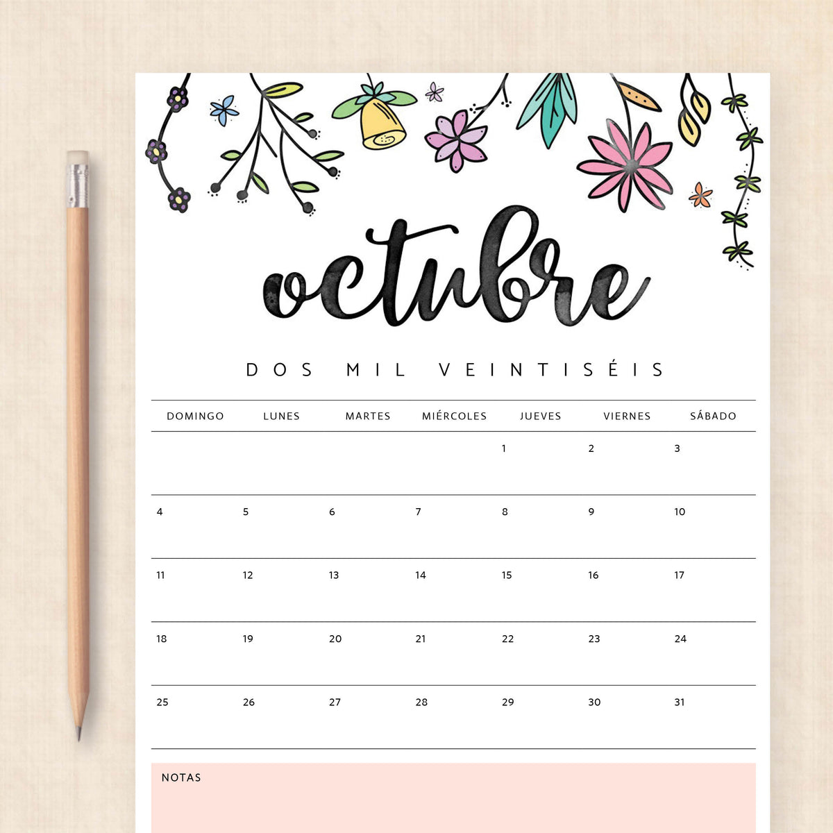 calendario 2026 para imprimir