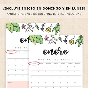 calendario 2026 para imprimir