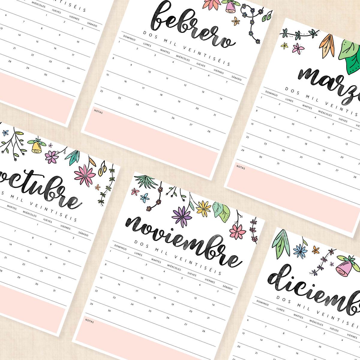 calendario 2026 para imprimir