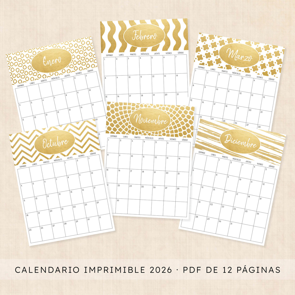 calendario 2026 para imprimir