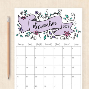 calendario 2026 para imprimir