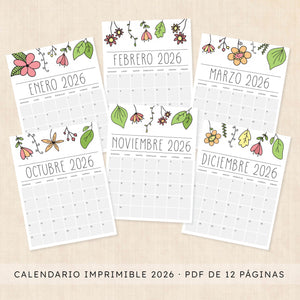 calendario 2026 para imprimir