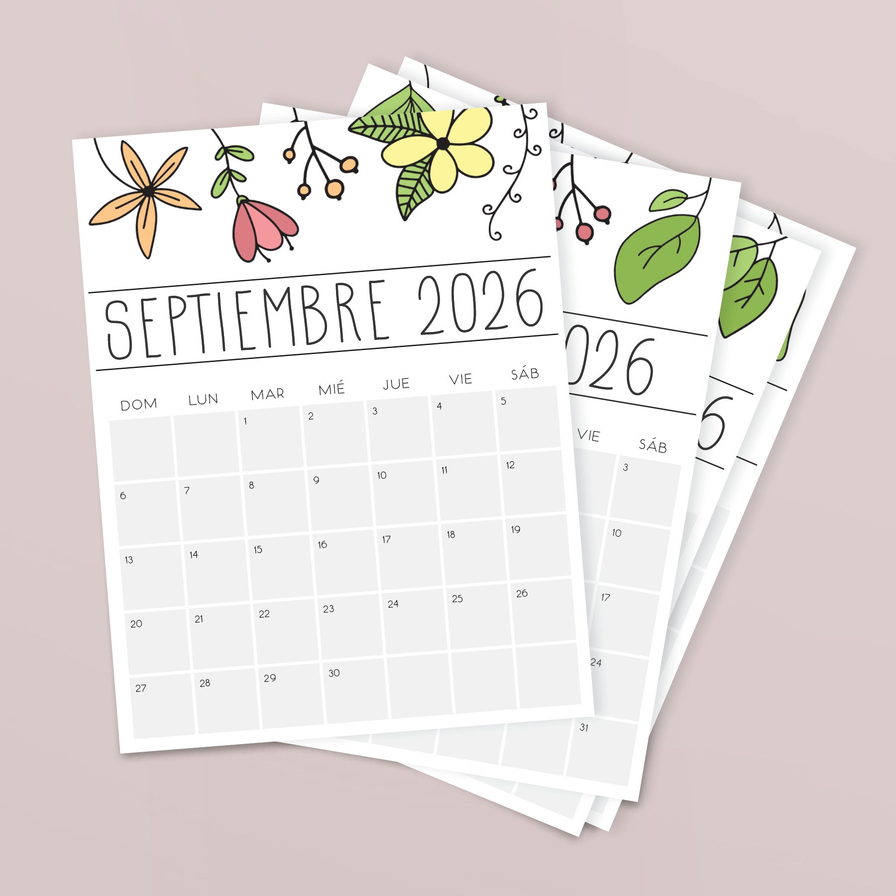 calendario 2026 para imprimir