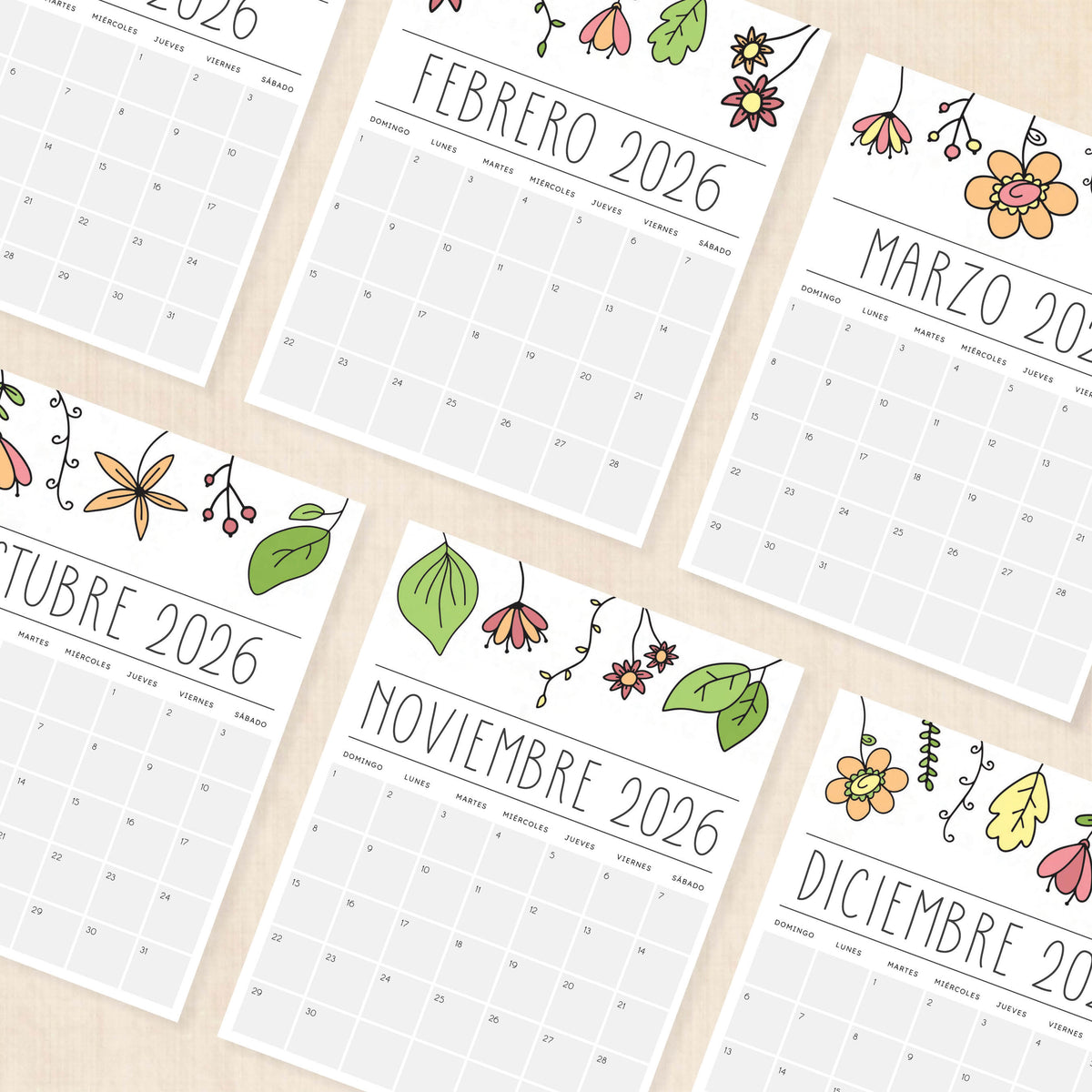 calendario 2026 para imprimir