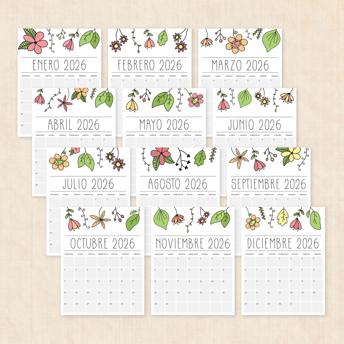 calendario 2026 para imprimir