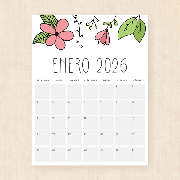 calendario 2026 para imprimir