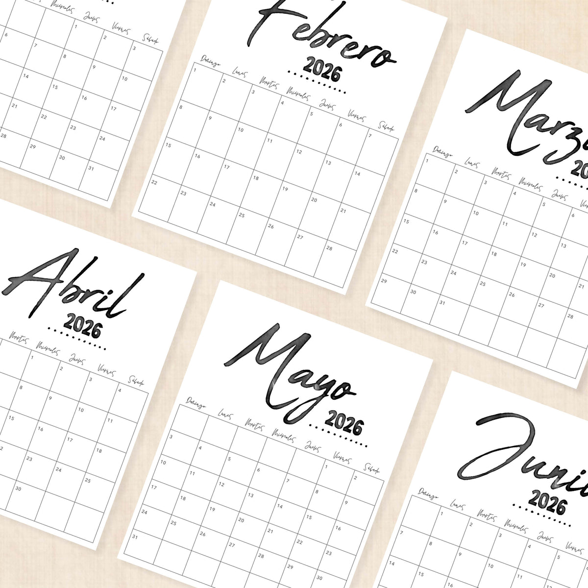 calendario 2026 para imprimir