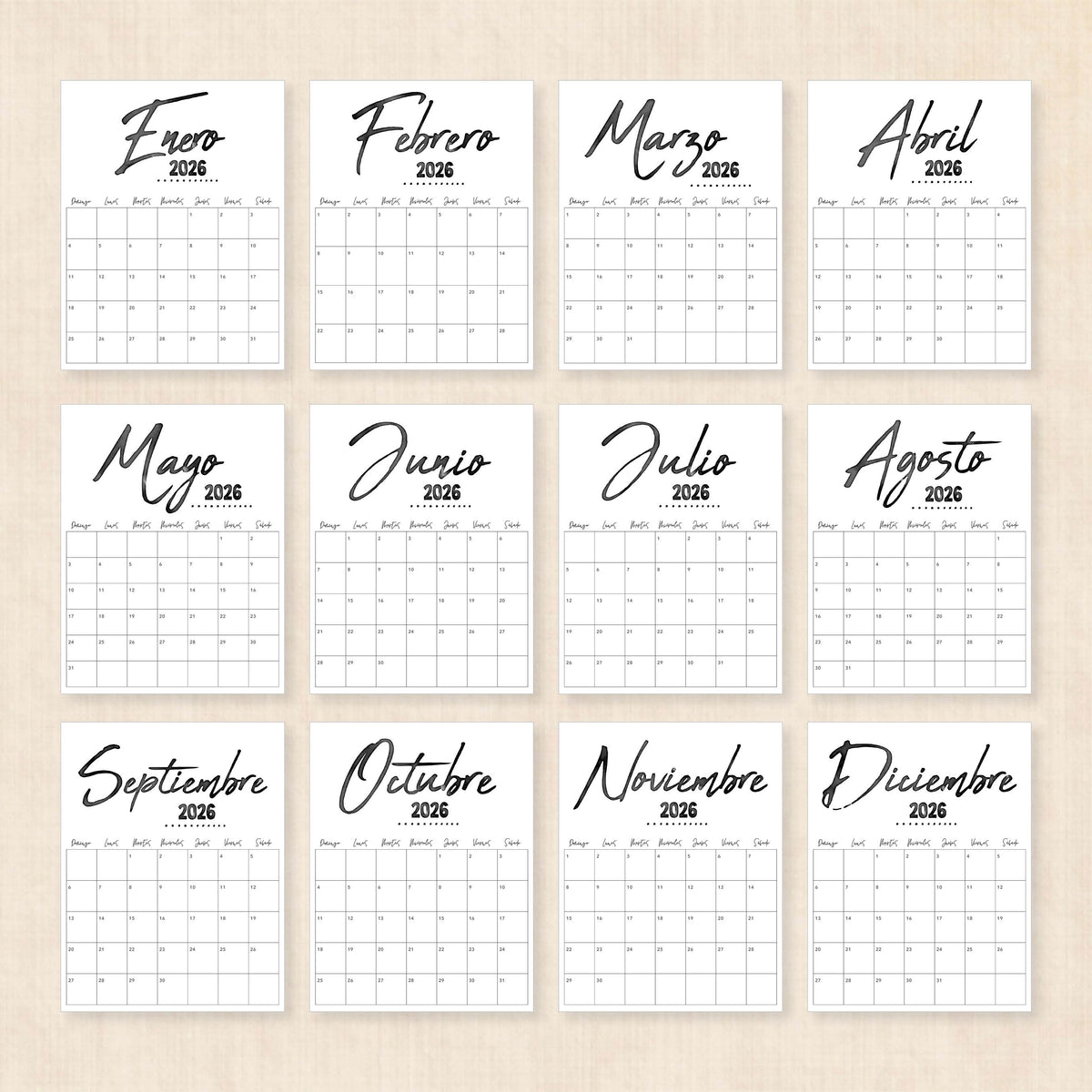 calendario 2026 para imprimir