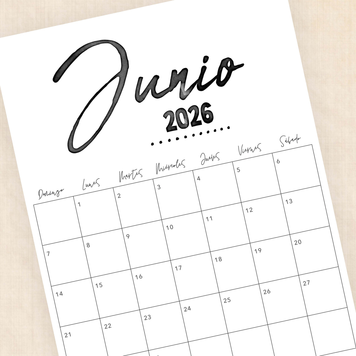 calendario 2026 para imprimir