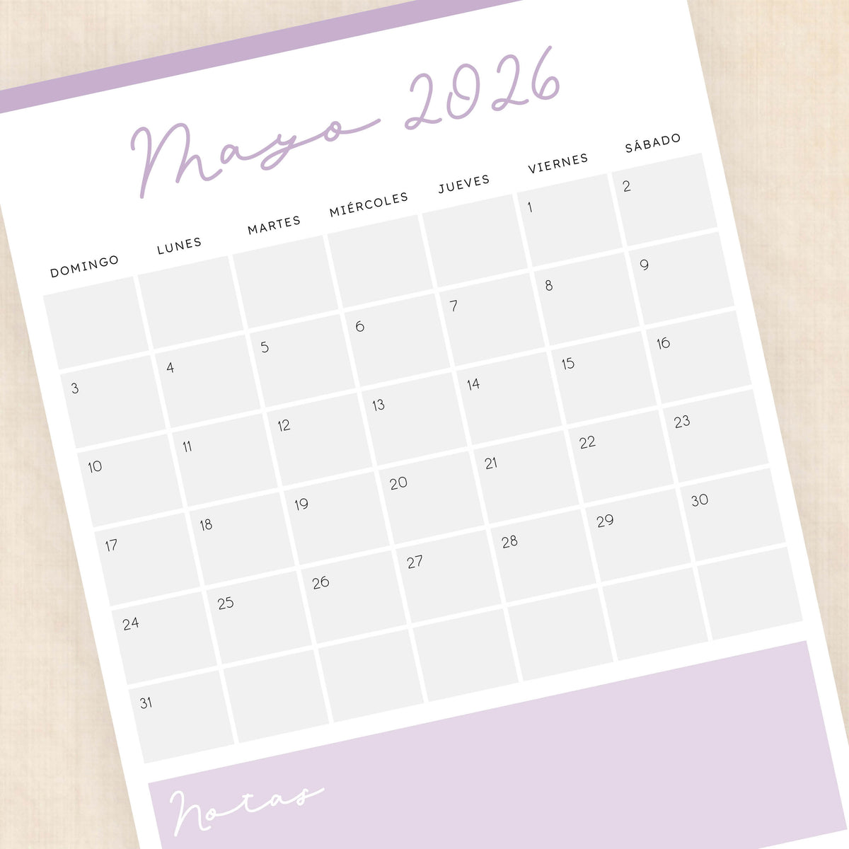 calendario 2026 para imprimir