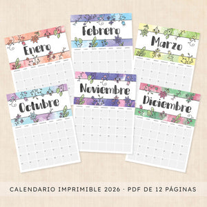 calendario 2026 para imprimir