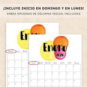 calendario 2026 para imprimir