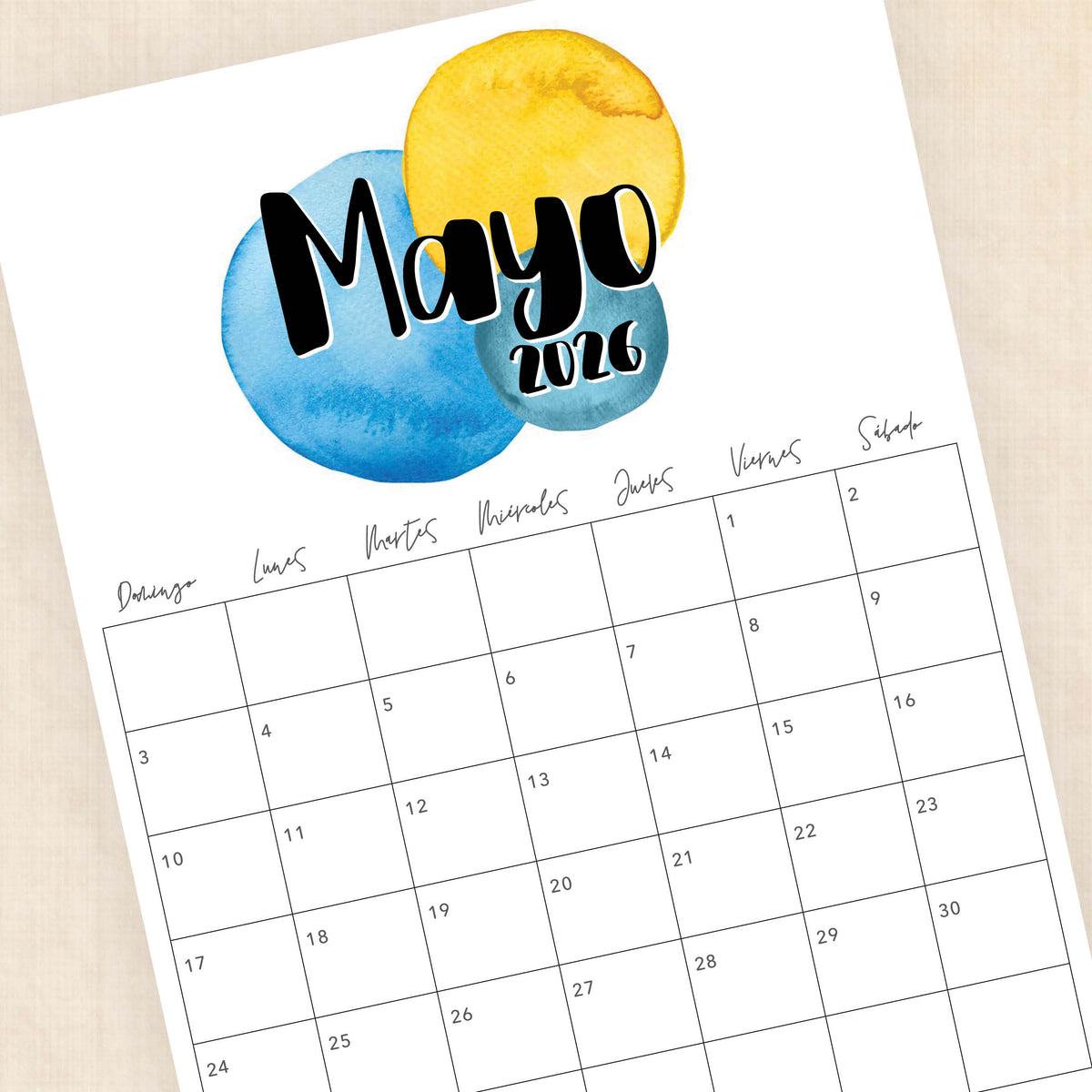 calendario 2026 para imprimir