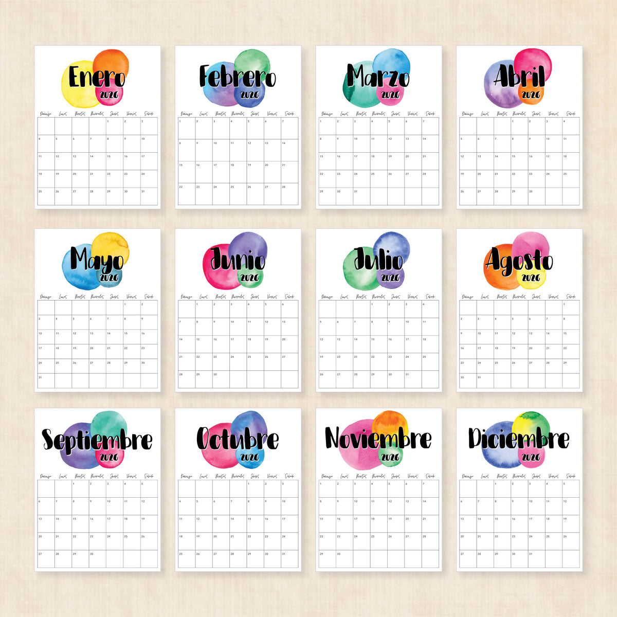 calendario 2026 para imprimir