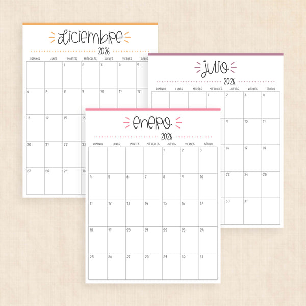 calendario 2026 para imprimir