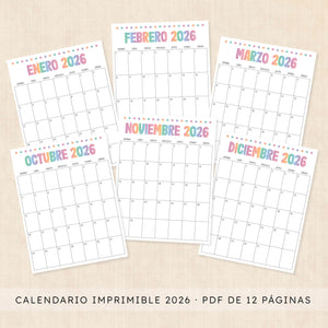 calendario 2026 para imprimir