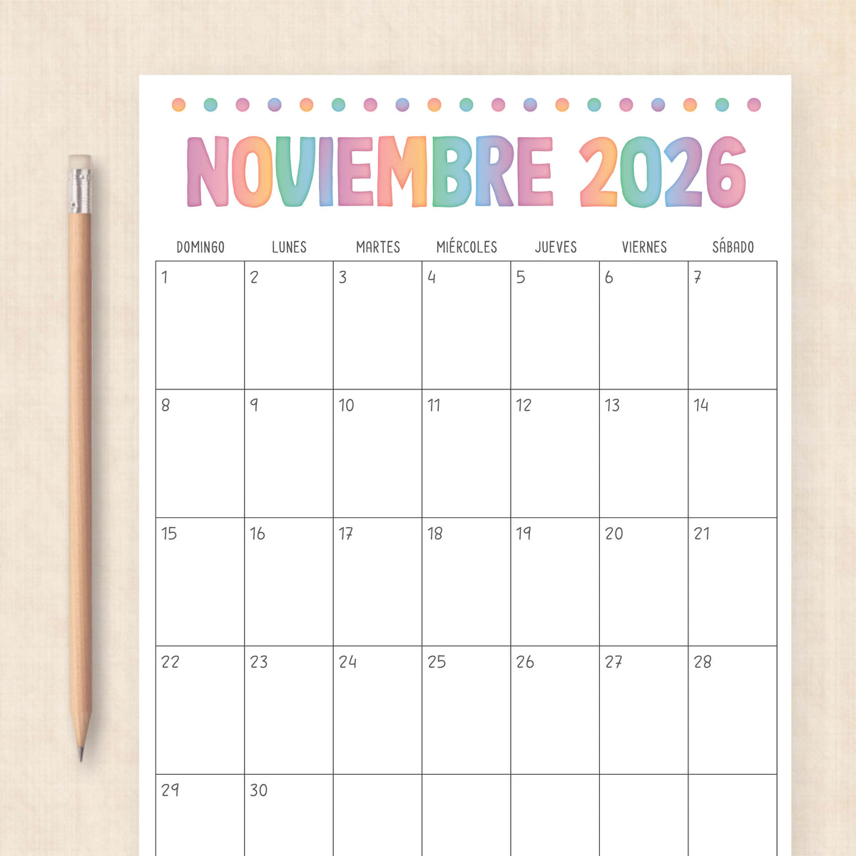 calendario 2026 para imprimir