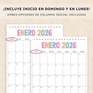 calendario 2026 para imprimir