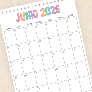 calendario 2026 para imprimir