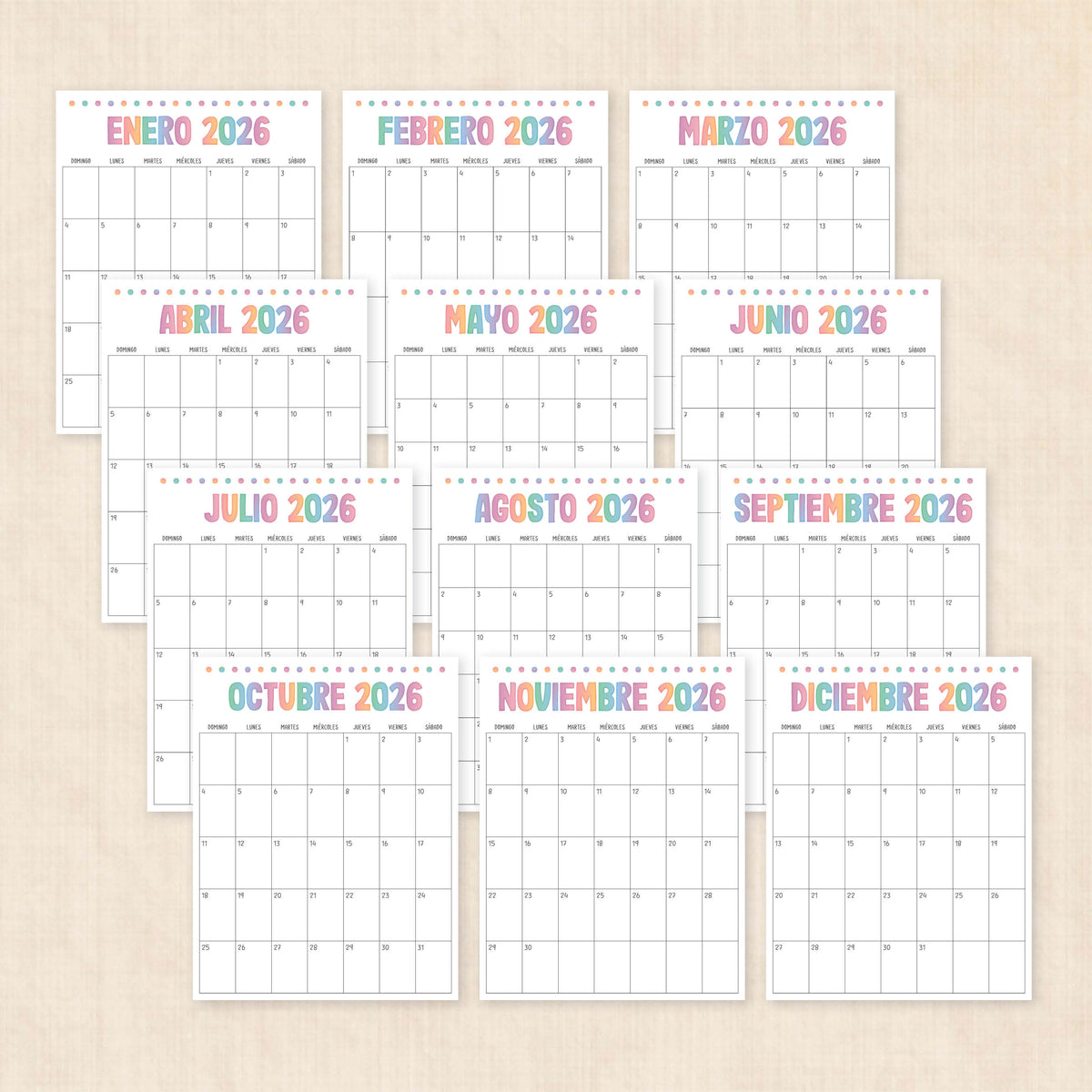 calendario 2026 para imprimir