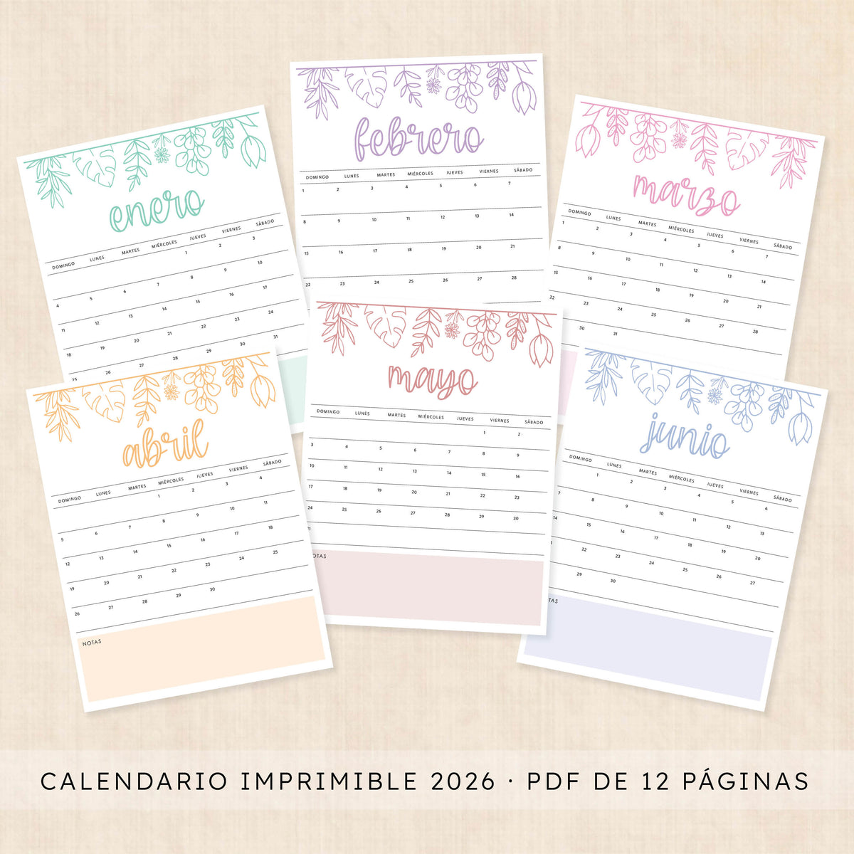 calendario 2026 para imprimir