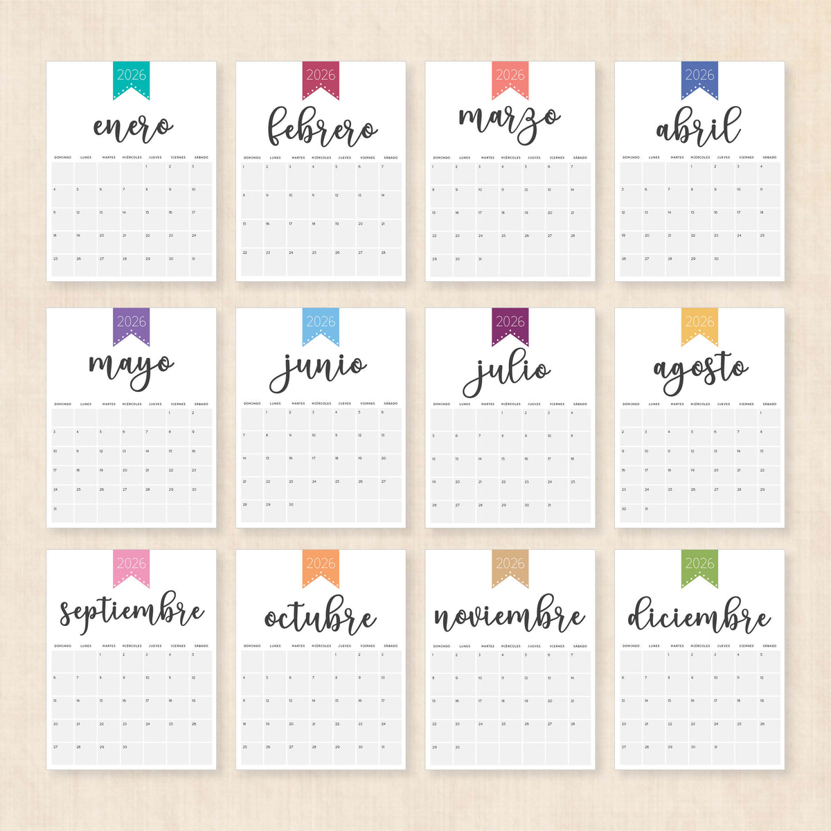 calendario 2026 para imprimir