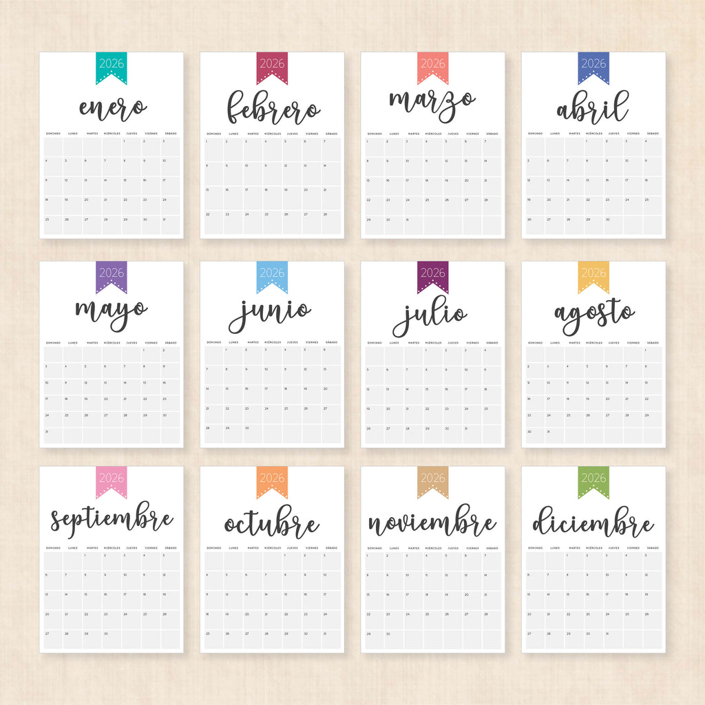Calendario 2026 Para Imprimir Plantillas PDF Calendario 2026 para imprimir plantillas pdf