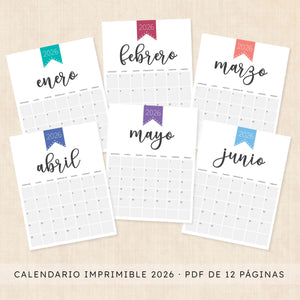 calendario 2026 para imprimir