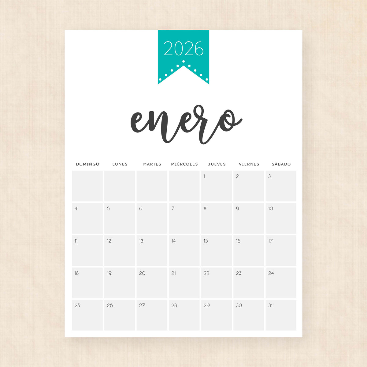 calendario 2026 para imprimir