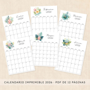 calendario 2026 para imprimir