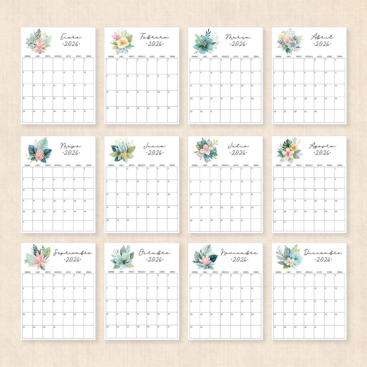 calendario 2026 para imprimir