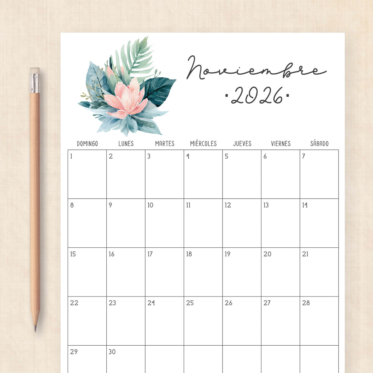 calendario 2026 para imprimir