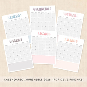 calendario 2026 para imprimir