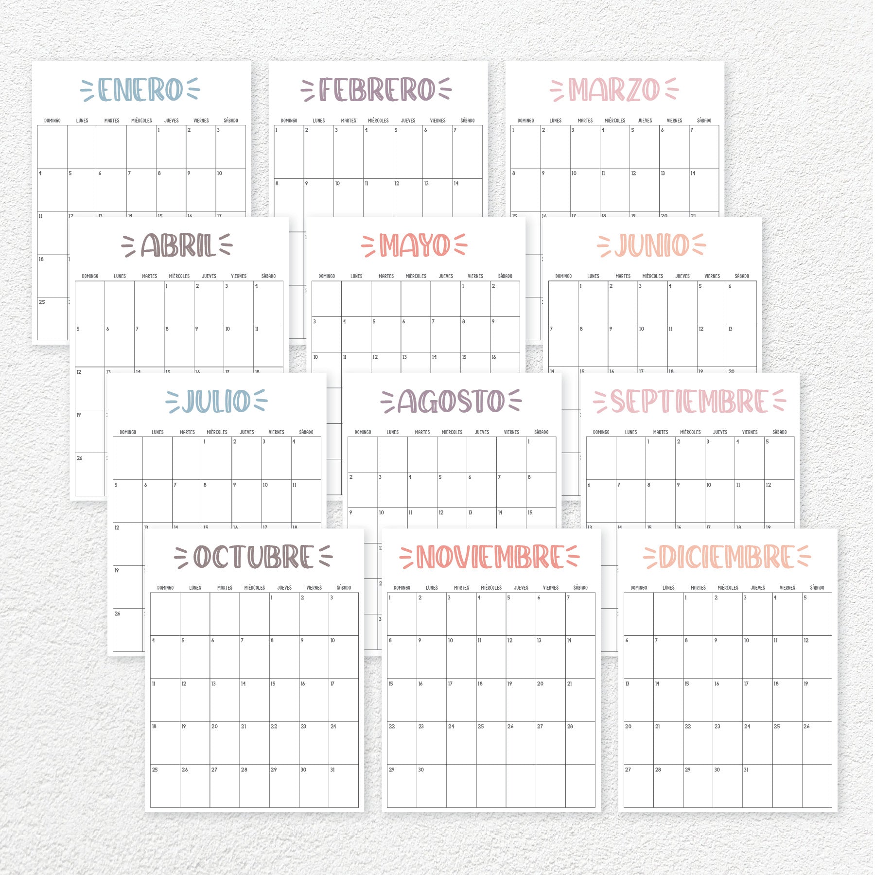 calendario 2026 para imprimir