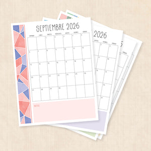 calendario 2026 para imprimir