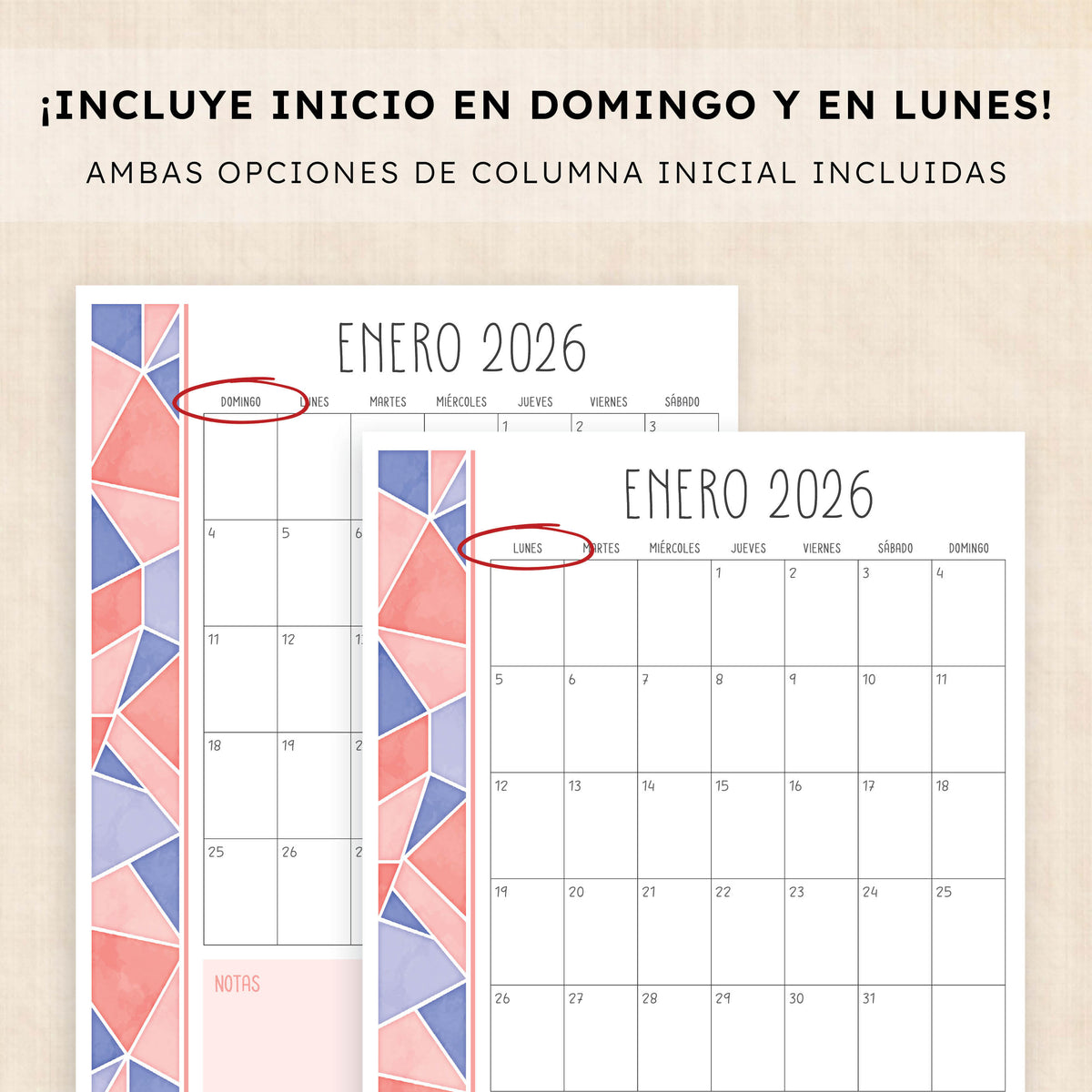 calendario 2026 para imprimir