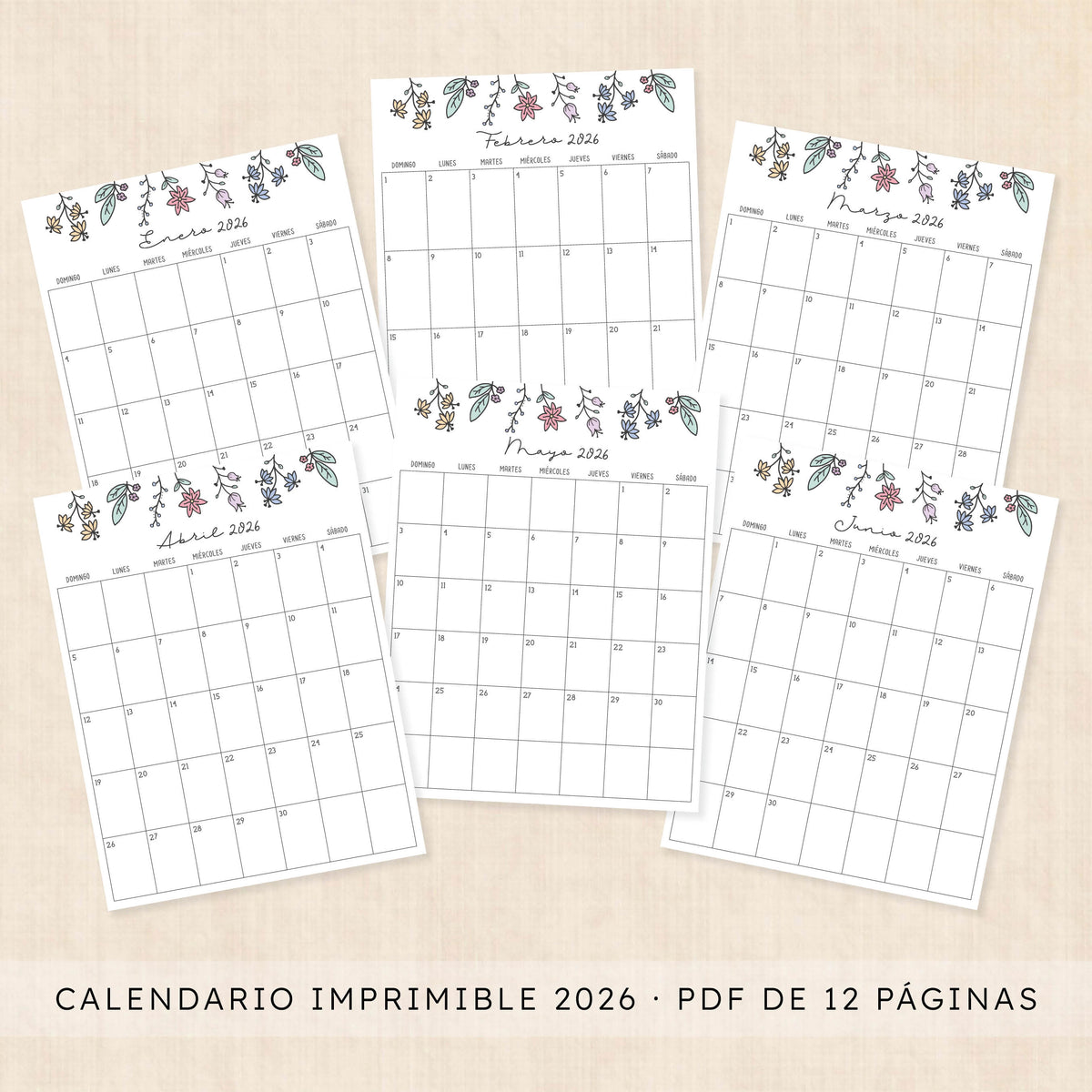 calendario 2026 para imprimir