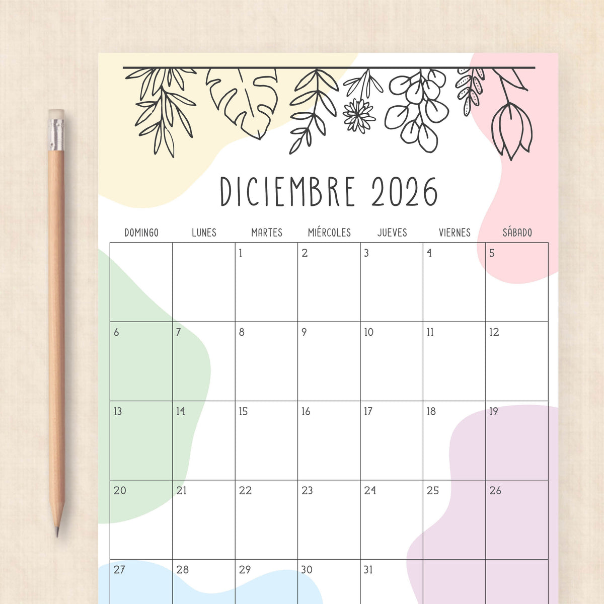 calendario 2026 para imprimir