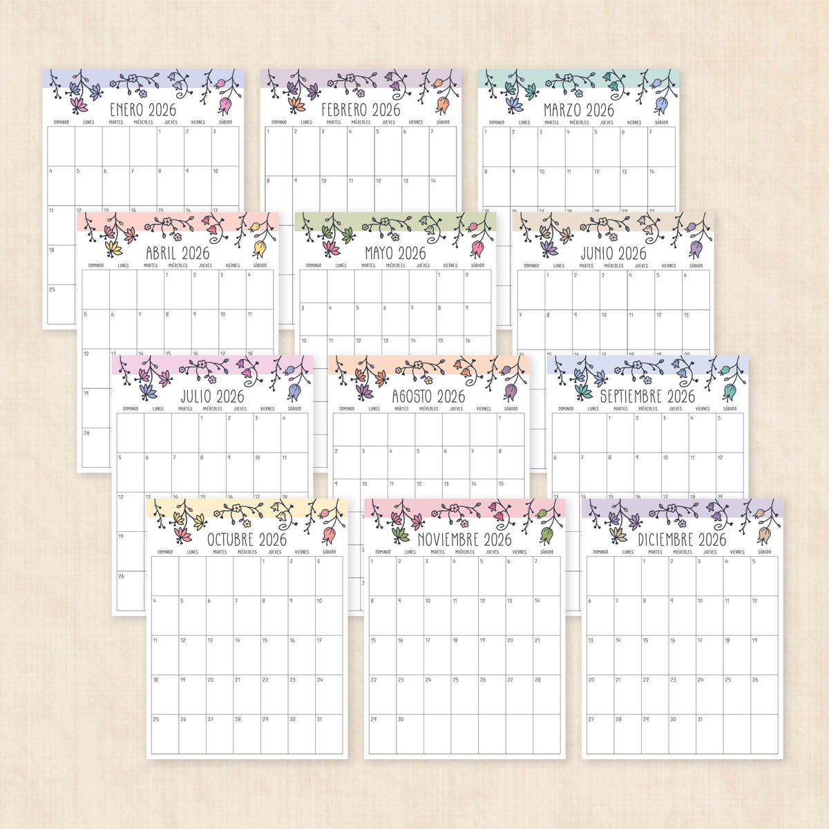 calendario 2026 para imprimir