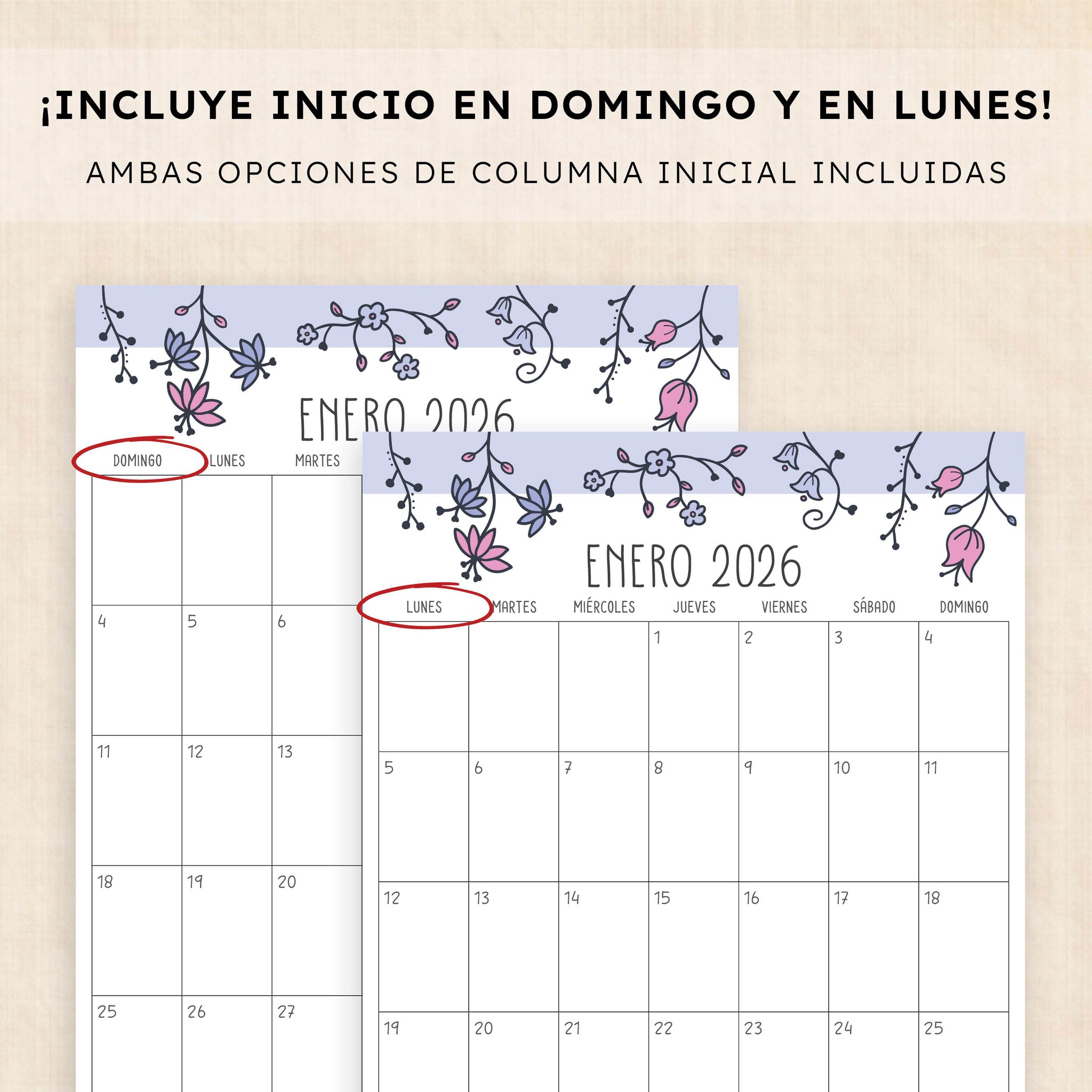 calendario 2026 para imprimir