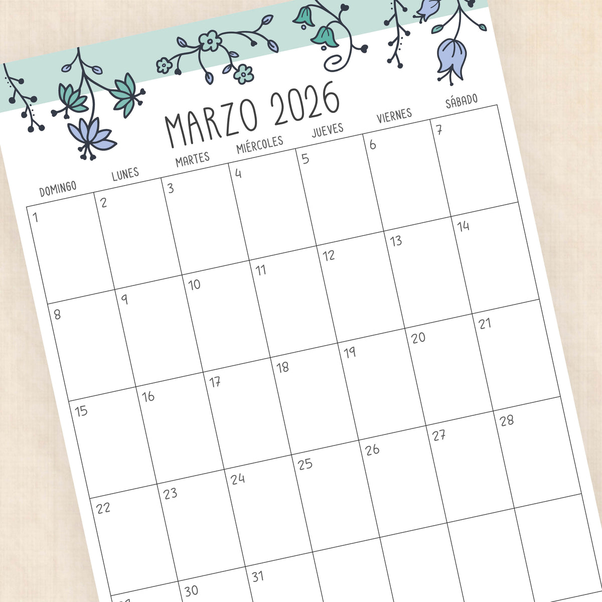 calendario 2026 para imprimir