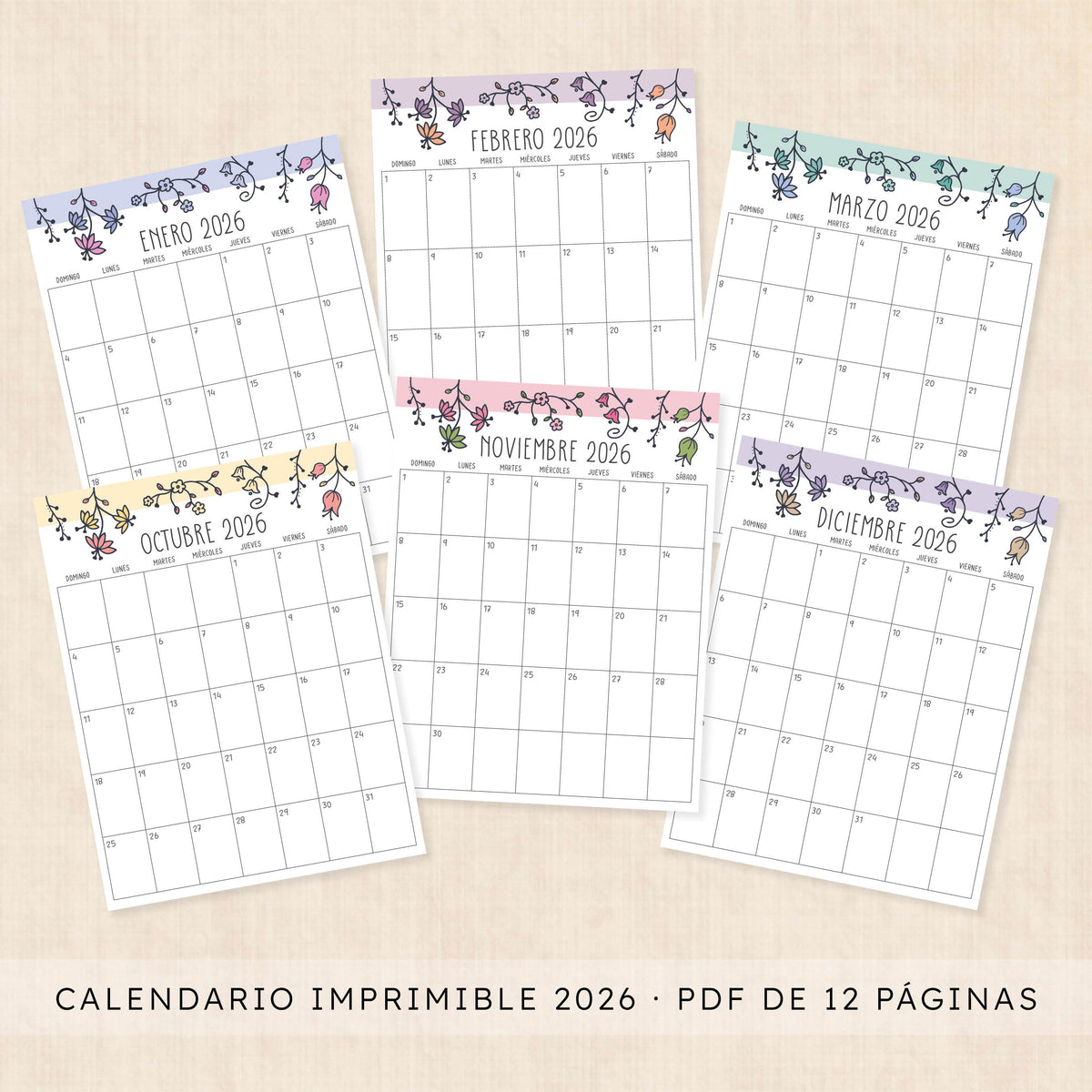 calendario 2026 para imprimir